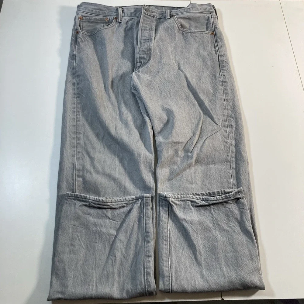 Levi's 501xx Jeans 36x33 Button Fly Gray Stone Washed Denim USA (Tag 36x36)